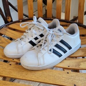 Adidas black white grand court trainers
